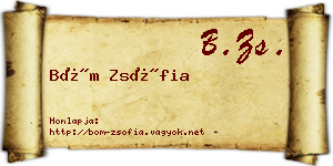 Böm Zsófia névjegykártya